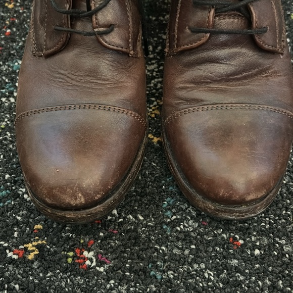 Sutro Lace up heeled boots brown leather size 7 good condition - Picture 6 of 9